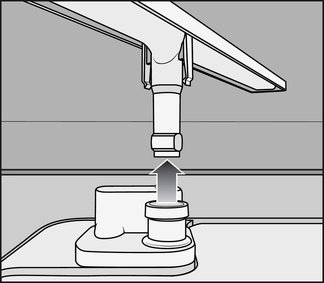 Ostřikovací rameno (dole) – obrázek